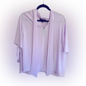 ELOQUII | BNWT Lavender Tie Front Flutter Sleeve Blouse Size 18
